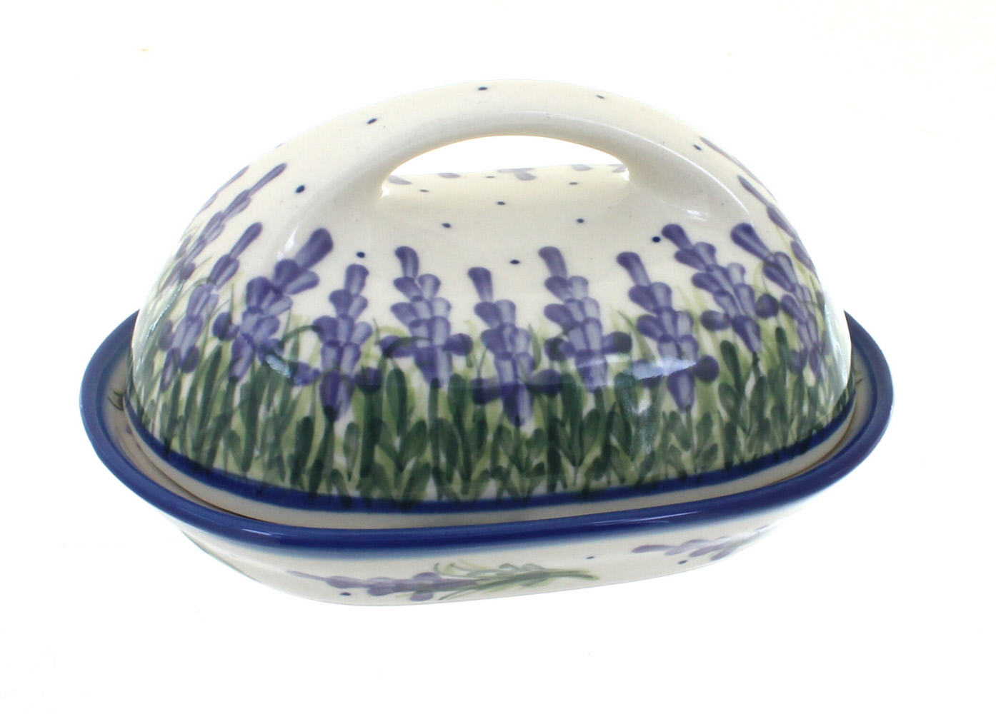 Polish Pottery Lavender Fields Butter Dish