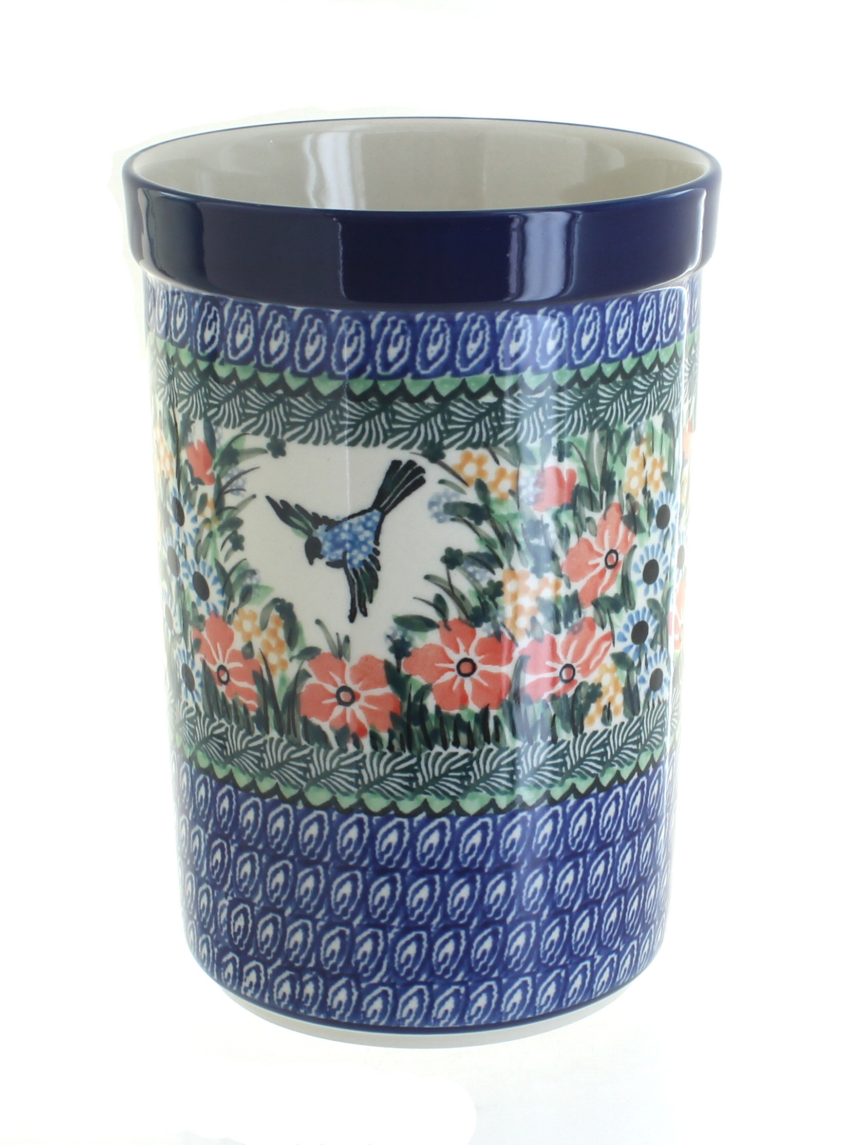 Blue Rose Polish Pottery Maria Utensil Jar