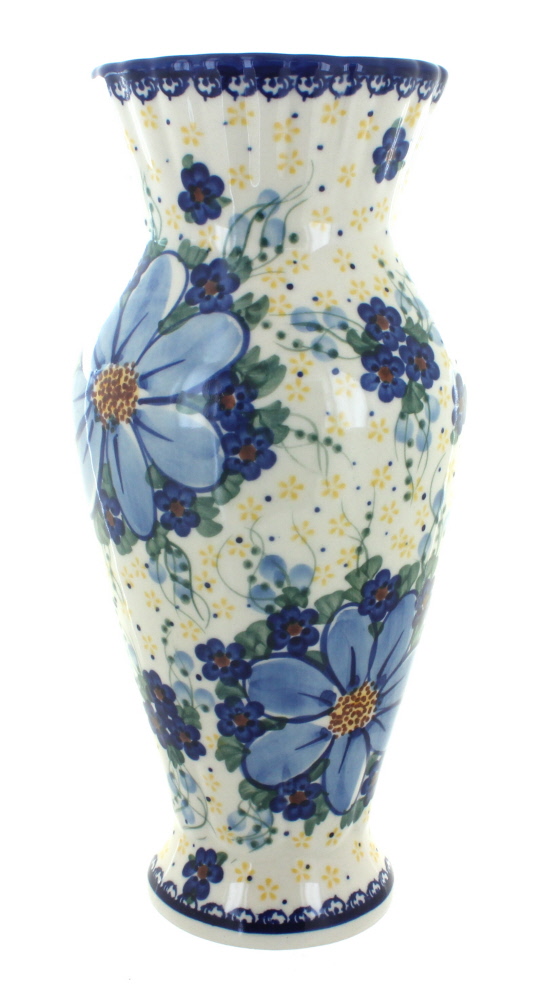 Blue Rose Polish Pottery | Daisy Surprise Tall Vase
