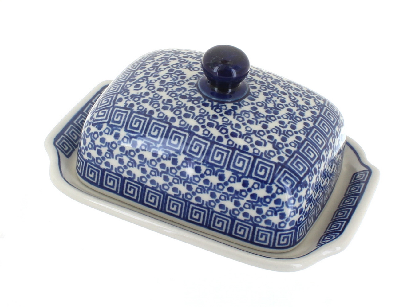 Blue Rose Polish Pottery Olympia Butter Dish