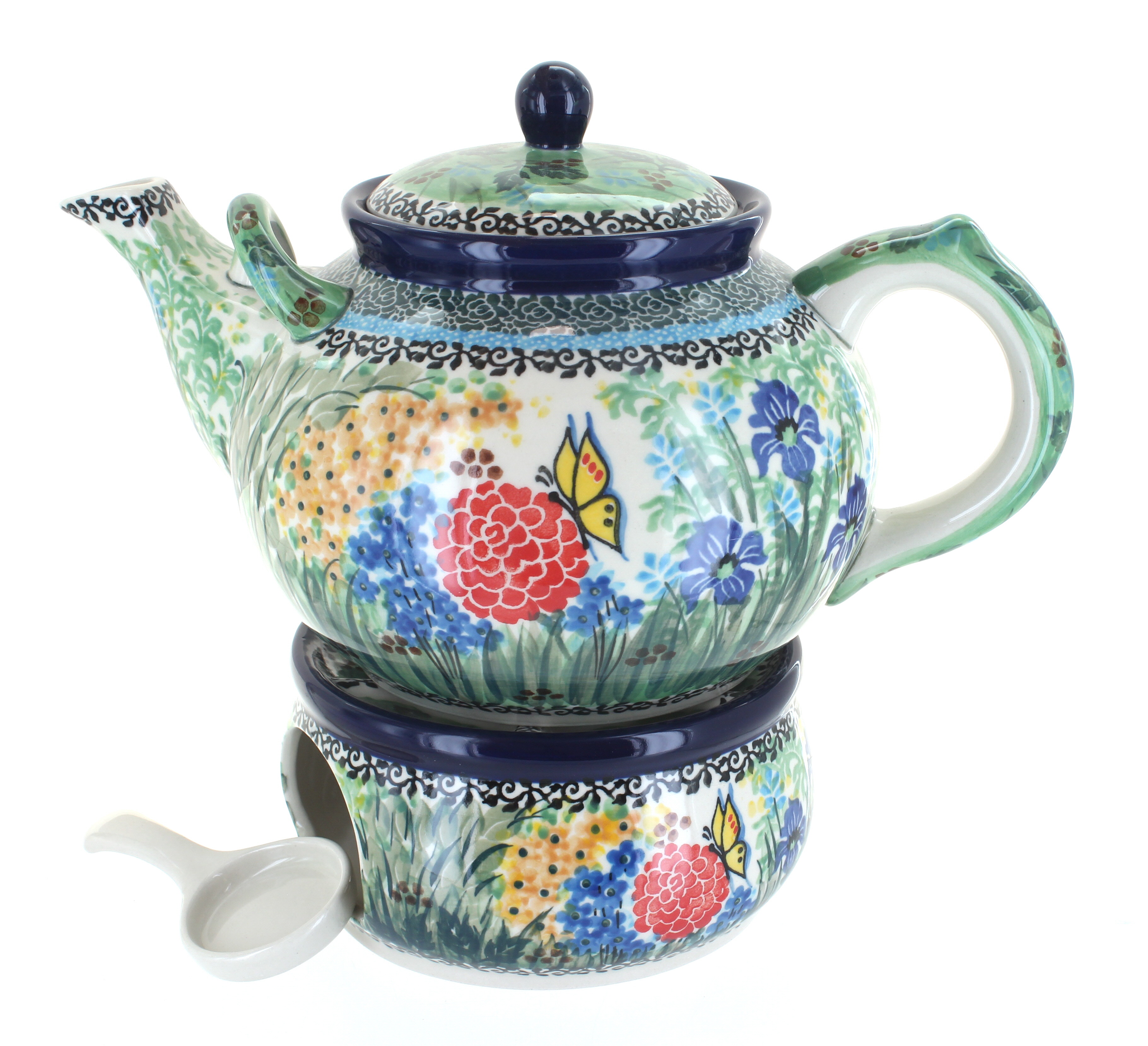 Blue Rose Polish Pottery Teresa Large Teapot & Warmer