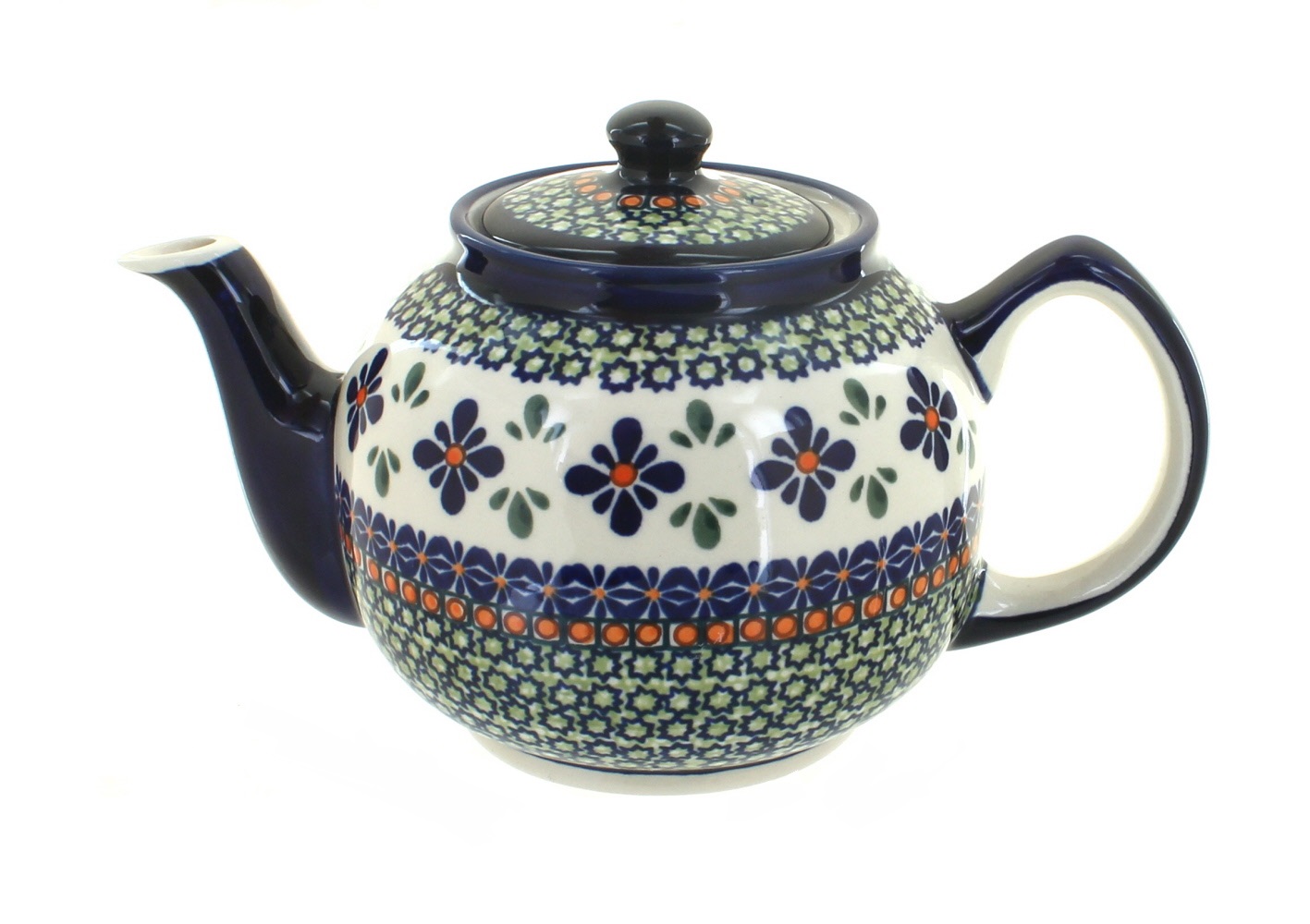 Polish Pottery Mosaic Flower Teapot