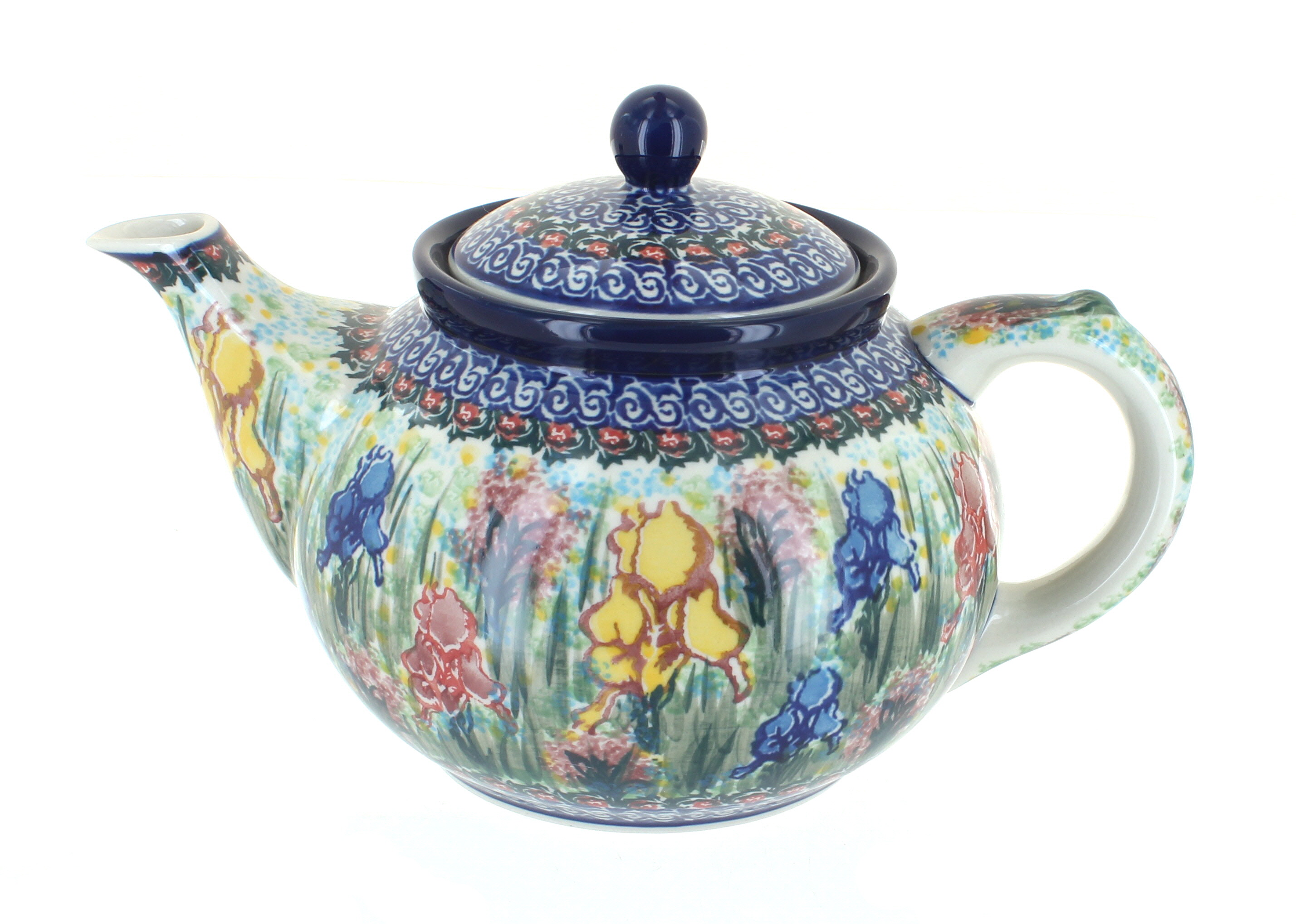 Blue Rose Polish Pottery Gladiolus Medium Teapot