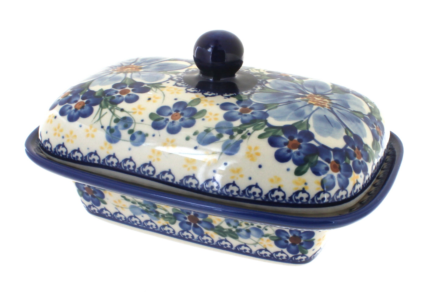 Vena Daisy Surprise Butter Tub Polish Pottery