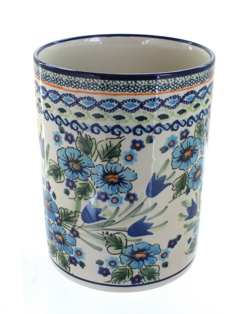 Blue Rose Polish Pottery Ballina Utensil Jar