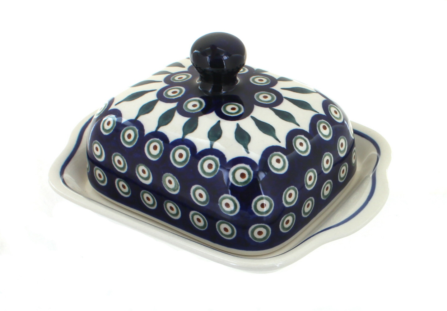 Butter dish pottery , handmade pottery, Boleslaweic Polish Pottery