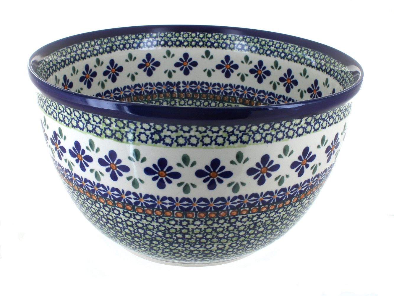 Zaklady Mosaic Flower Large Mixing Bowl Polish Pottery