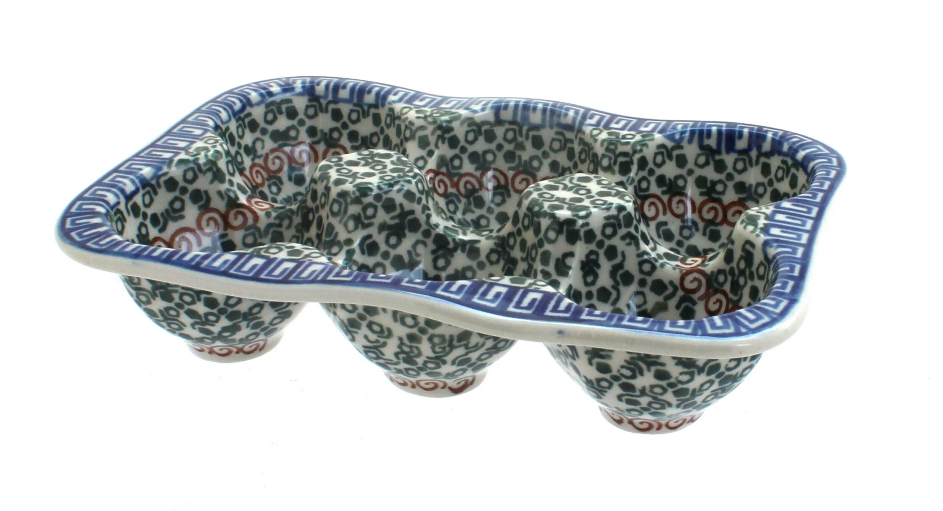 Blue Rose Polish Pottery Athena Egg Tray 6 Count