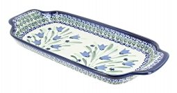 Blue Tulip Bread Tray with Handles