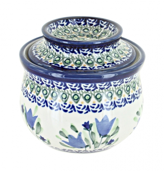 Butter Dishes Polish Pottery Butter Keeper Blue Rose Polish