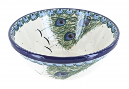 Peacock Feather Cereal/Soup Bowl