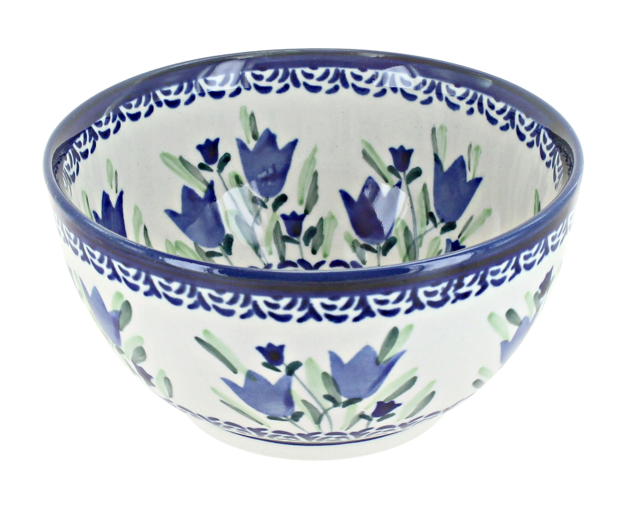 Blue Rose Polish Pottery | Blue Tulip Dessert Bowl