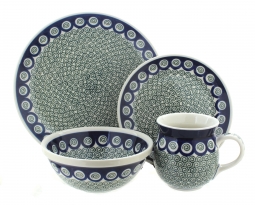 Peacock Swirl 4 Piece Place Setting - Service for 1