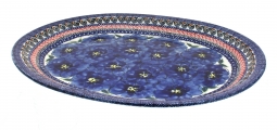 Blue Art Oval Serving Platter