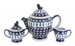 Peacock 3 PC Coffee Pot Set with Bird Topper