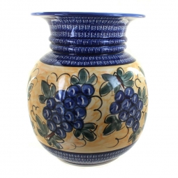 Grapes Floor Vase with Cobalt Trim