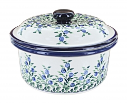 Porcelain Vine Round Baker with Lid