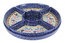 Blue Butterfly Tray with 4 Plates