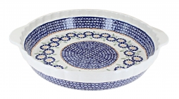 Peach Blossom Pie Plate with Handles