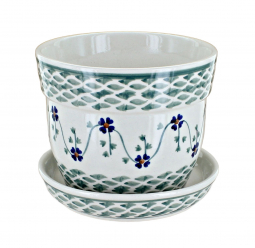 Sage Floral Medium Flower Pot