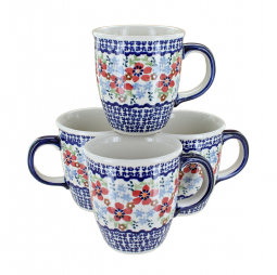 Red Poppy 4 Piece Mug Set
