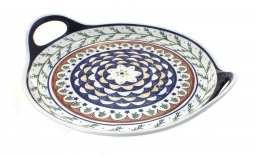 Evergreen Round Tray with Handles