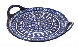 Winter Nights Round Serving Tray with Handles