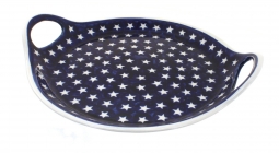 Stars Round Serving Tray with Handles
