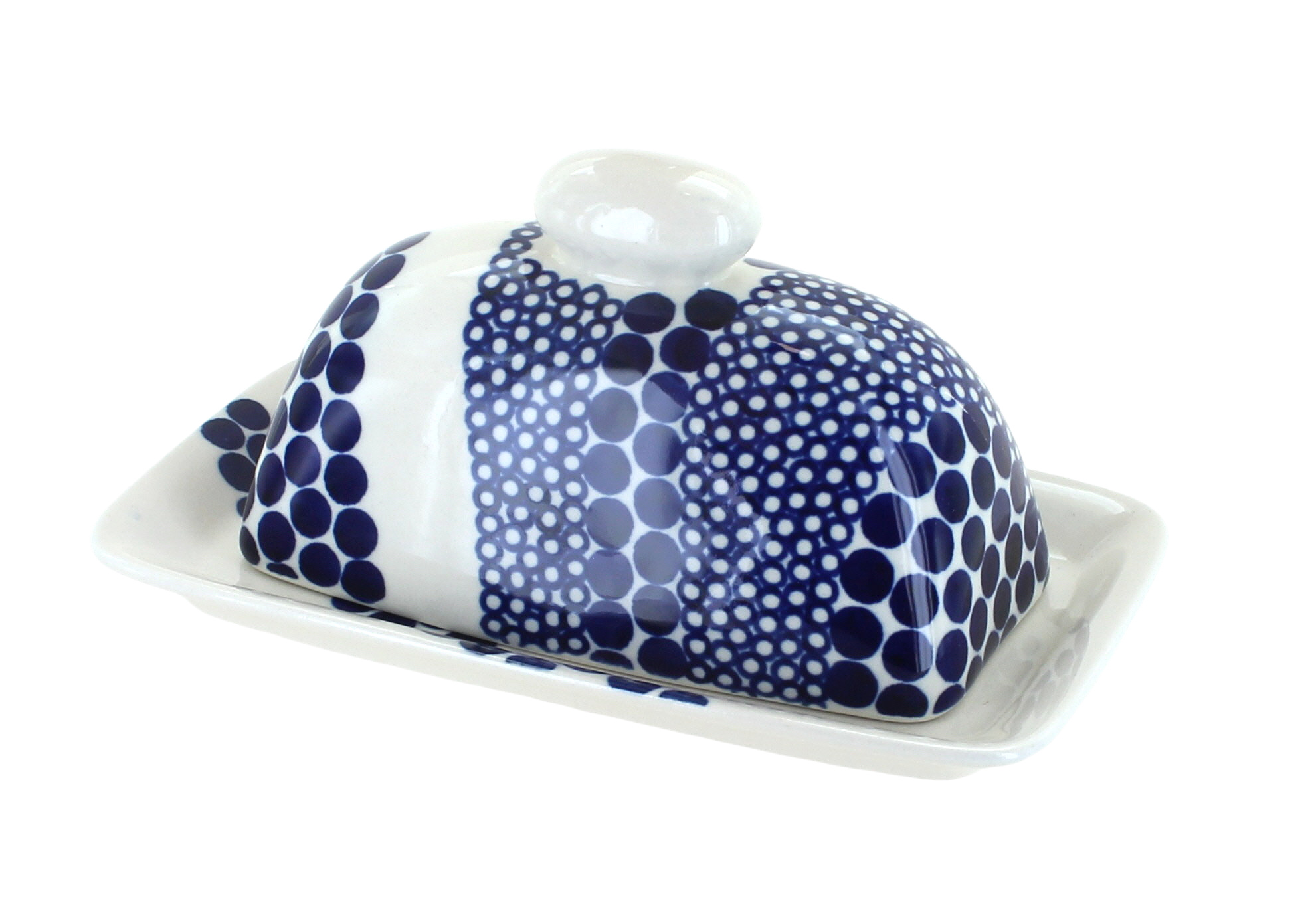 Blue Rose Polish Pottery Zara Butter Dish
