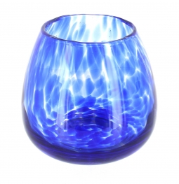 Cobalt Confetti Hurricane Vase & Candle Holder
