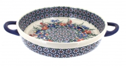 Garden Butterfly Small Round Baker with Handles