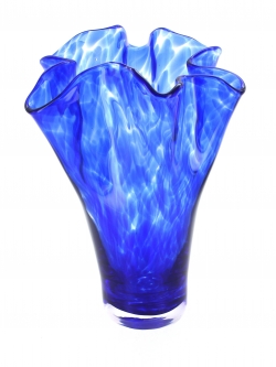 Cobalt Confetti Ribbon Vase