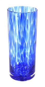Cobalt Confetti Cylinder Vase