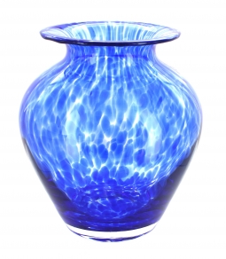 Cobalt Confetti Glass Vase