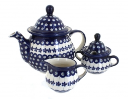 Flowering Peacock Three Piece Tea Set