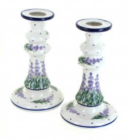 Lavender Fields Tall Candlestick Pair