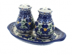 Spring Blossom Salt & Pepper Shakers with Tray