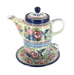 Blue Rose Polish Pottery | Individual Teapot