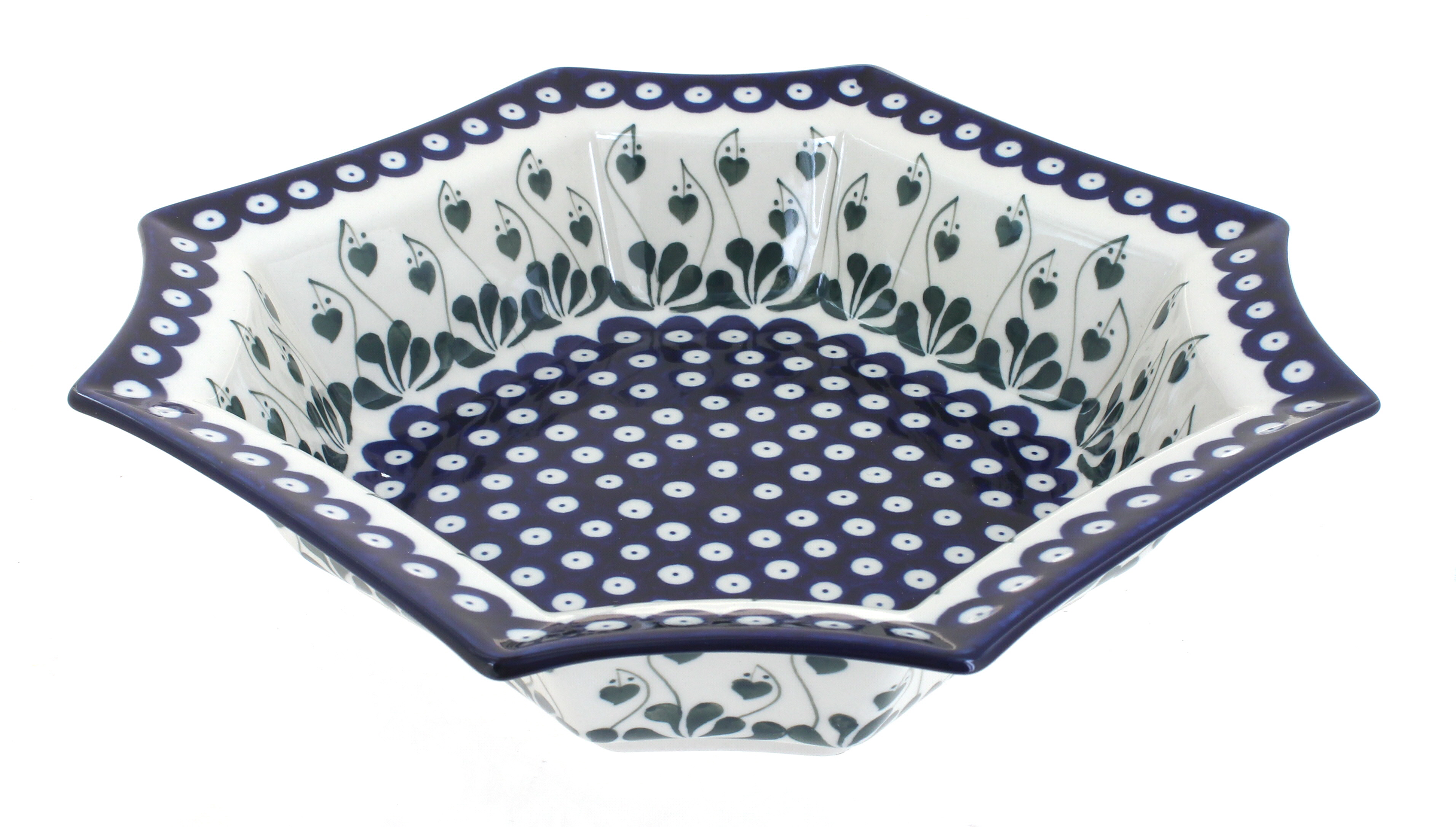 Blue Rose Polish Pottery Alyce Medium Octagonal Dish Świetne oferty, popularna WYPRZEDAŻ