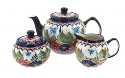 Floral Butterfly Three Piece Tea Set