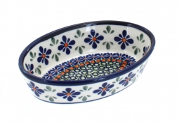 Mosaic Flower Extra Small Oval Baker
