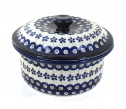Flowering Peacock Round Baker with Lid