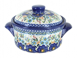 Garden of Blue Round Baker with Lid