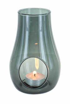 Smoky Grey Hurricane Candle Holder