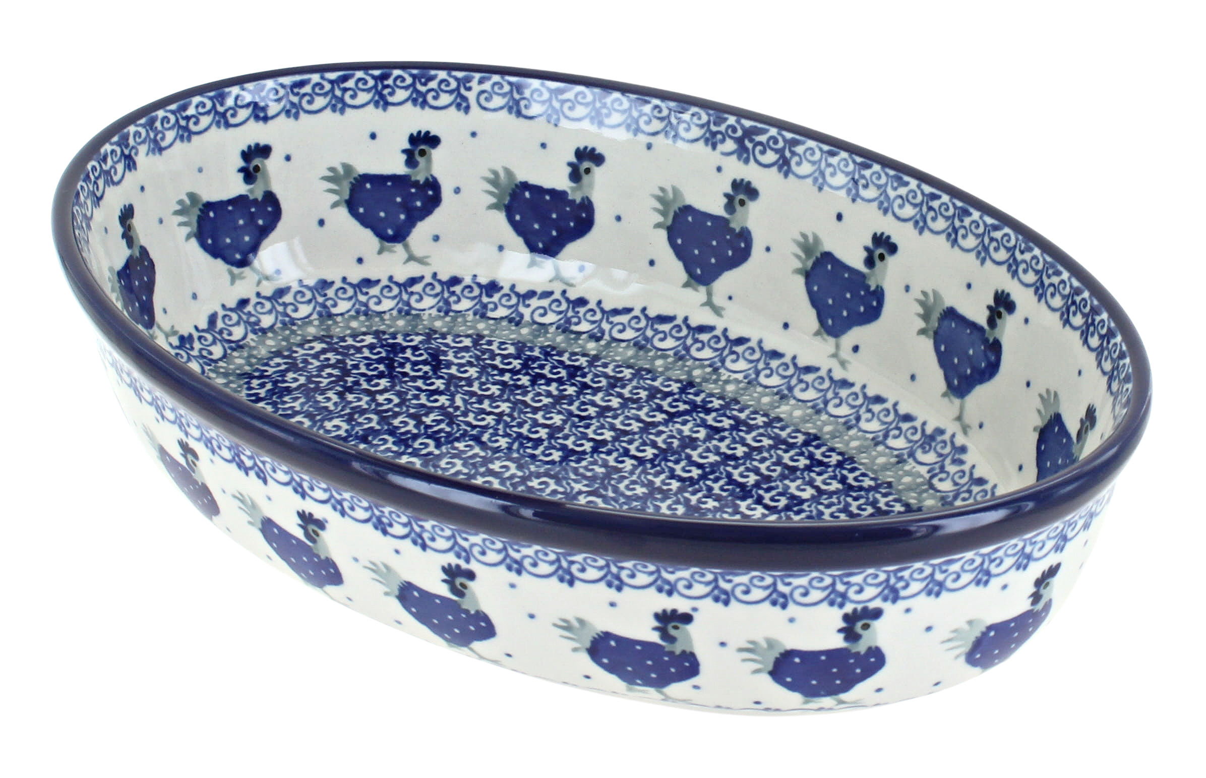 Barnyard Rooster Small Oval Baking Dish