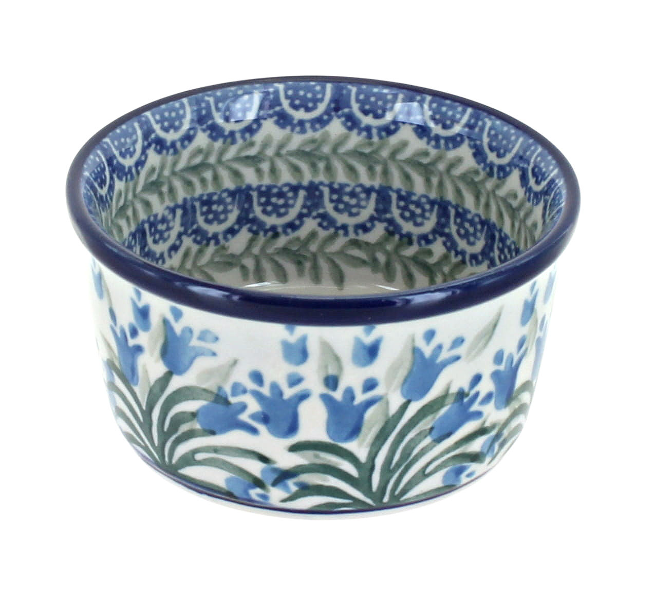 Blue Rose Polish Pottery | Tulip Bouquet Small Deep Ramekin