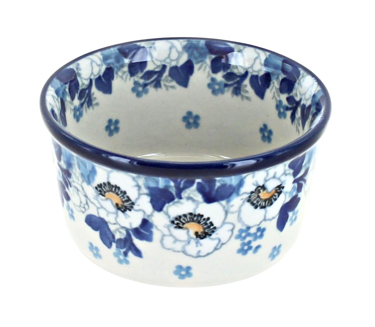 Blue Rose Polish Pottery | Georgia Blue Small Deep Ramekin