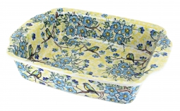 Bluebird Garden Medium Rectangular Baker with Handles