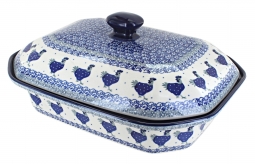 Barnyard Rooster Large Covered Baker