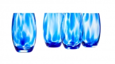 Cobalt Confetti Water Glass Set